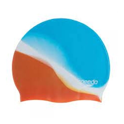 Speedo MULTI COLOUR SILICONE CAP F937 hypersoni blue/volcanic orange