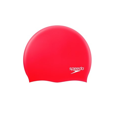 Speedo PLAIN MOULDED SILICONE CAP C352 lava red/white