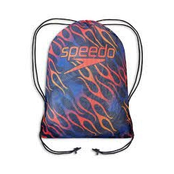 Speedo EQUIPMENT PRINTED MESH BAG USA 16697 blue/red/orange flames 35L